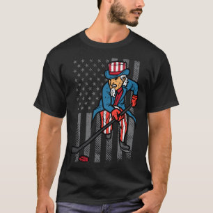 4. Juli Onkel Sam Eis-Hockey-Flagge Amerika Männer T-Shirt