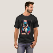 4. Juli Onkel Sam Siamkatze T-Shirt (Vorne ganz)