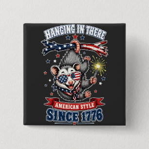 4. Juli-Opossum-Hängeknopf Button