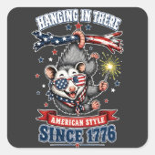 4. Juli Opossum Hängend Sticker (Vorderseite)