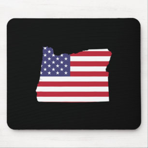 4. Juli Oregon Staat American Flag Party Mousepad