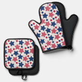 4. Juli Oven Mitt Set (Vorderseite/Rückseite)
