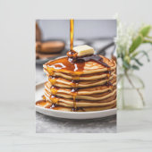 4. Juli Pancake Frühstück Einladung (Stehend Vorderseite)