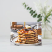 4. Juli Pancake Frühstück Postkarte (Stehend Vorderseite)