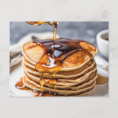 4. Juli Pancake Frühstücksankündigung Postkarte (Vorderseite)