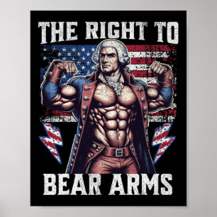 4. Juli Papa USA-Flagge 2. Waffen tragen Bodybuild Poster