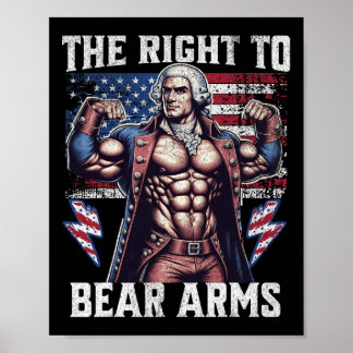 4. Juli Papa USA-Flagge 2. Waffen tragen Bodybuild Poster