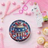 4. Juli Papierhüllen, 7" Papierschale Pappteller (Party)