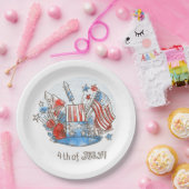 4. Juli Papierplatte Pappteller (Party)