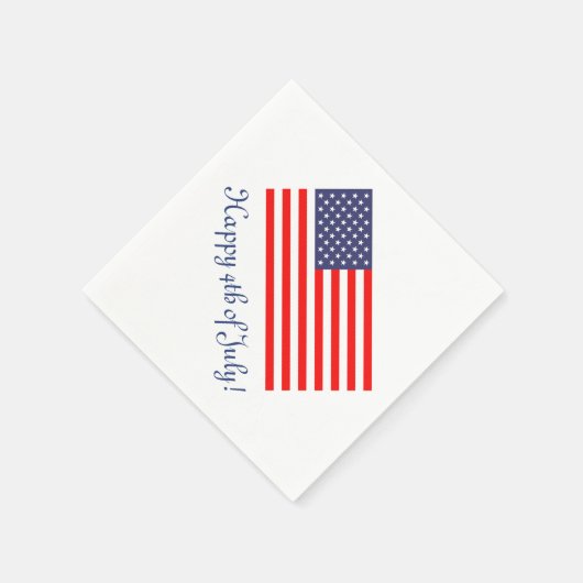 4. Juli Papierservietten mit amerikanischer Flagge (Ecke)