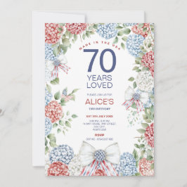 4. Juli Party 70. Geburtstagsparty, Meilenstein Einladung