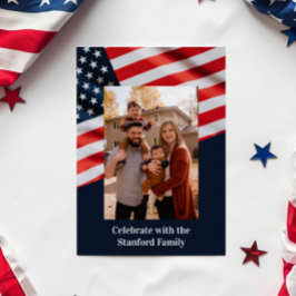 4. Juli Party American Flag mit Family Foto Einladung