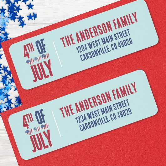 4. Juli Party American Flag Patriotic Adresse