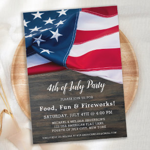 4. Juli Party American Flag Patriotic Einladung