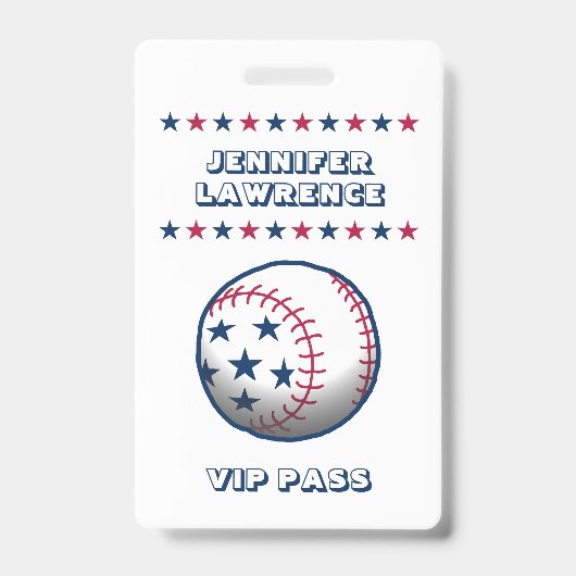 4. Juli Party Baseball Ausweis (Vorderseite)