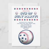 4. Juli Party Baseball Einladung (Vorderseite)