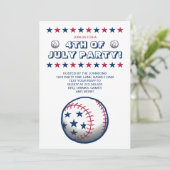 4. Juli Party Baseball Einladung (Stehend Vorderseite)