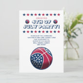 4. Juli Party Basketball Einladung (Stehend Vorderseite)