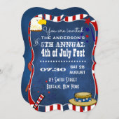 4. Juli Party Chalkboard Party Einladung (Vorne/Hinten)