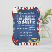 4. Juli Party Chalkboard Party Einladung (Stehend Vorderseite)