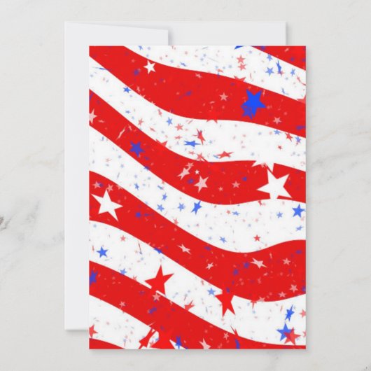 4. Juli Party Cool Patriotic Emoji Einladung (Rückseite)