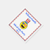 4. Juli Party Cool Patriotic Emoji Serviette (Ecke)