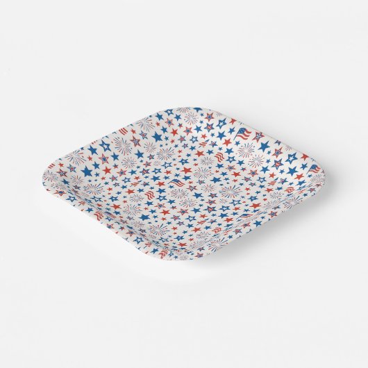 4. Juli Party Cups Pappteller (Gewinkelt)