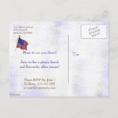 4. Juli Party Custom Invitation Postcard Einladungspostkarte (Rückseite)