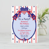 4. Juli Party des Unabhängigkeitstages Einladung (Stehend Vorderseite)