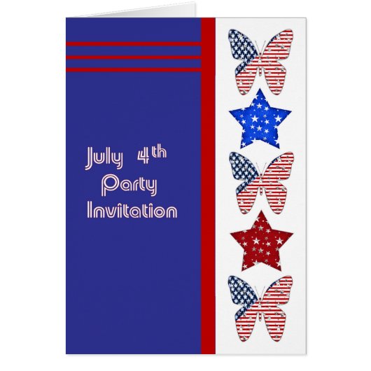 4. Juli. Party Einladung (Vorne)