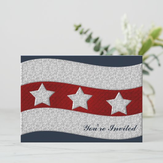 4. Juli Party Einladung (Stehend Vorderseite)