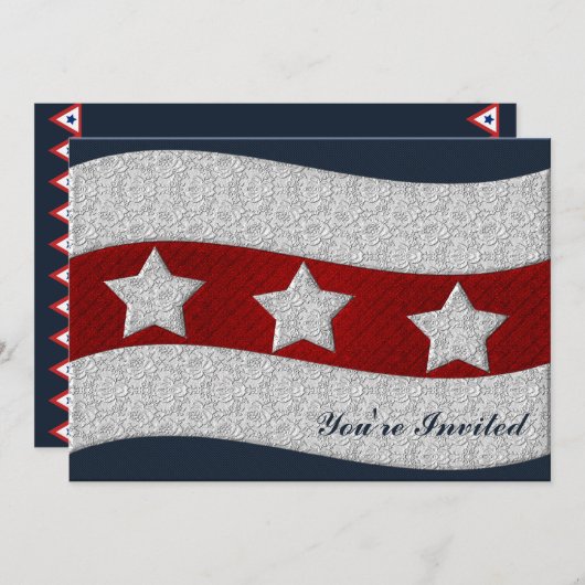 4. Juli Party Einladung (Vorne/Hinten)