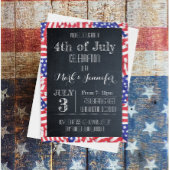 4. Juli Party Einladung der Chalkboard-Flagge