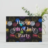 4. Juli Party Einladung Feuerwerk (Stehend Vorderseite)