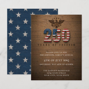 4. Juli-Party-Einladung USA 250 Jahre Feiertagskarte