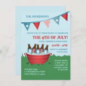 4. Juli Party Einladungen (Vorne/Hinten)