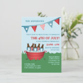 4. Juli Party Einladungen (Stehend Vorderseite)