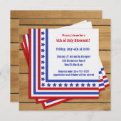 4. Juli Party Einzigartige Einladung (Vorne/Hinten)