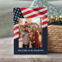 4. Juli Party Family Foto auf amerikanischer Flagg