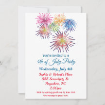 4. Juli Party Farbenfrohe Feuerwerke