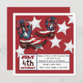 4. Juli Party Feiertagskarte (Vorne/Hinten)