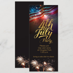 4. Juli Party Feuerwerk Einladung