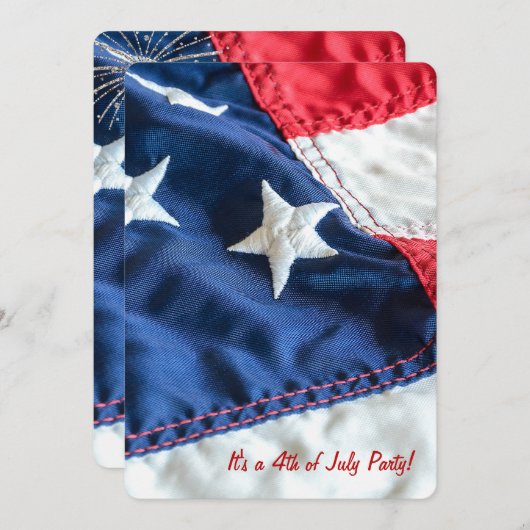 4. Juli Party-Flagge Einladung (Vorne/Hinten)