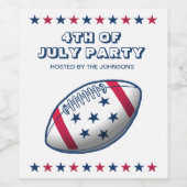4. Juli Party Fußball Weinetikett (Einzelnes Label)