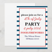 4. Juli Party glücklicher Unabhängigkeitstag Einladung (Vorne/Hinten)