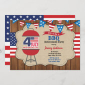 4. Juli Party GRILLEN Feier zur Pensionierung Einladung (Vorne/Hinten)