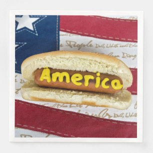 4. Juli Party Hot Dog Serviette