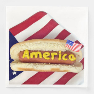 4. Juli Party Hot Dog Serviette