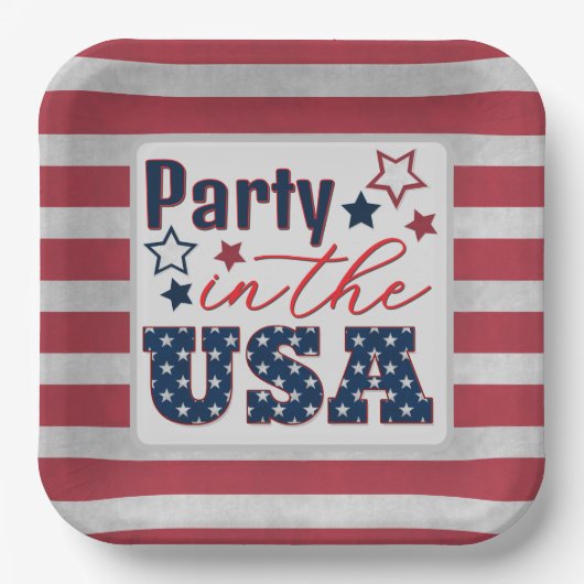 4. Juli Party in den USA Pappteller (Vorderseite)