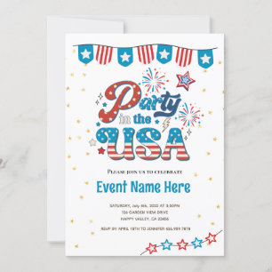 4. Juli Party In den USA Vibe Einladung
